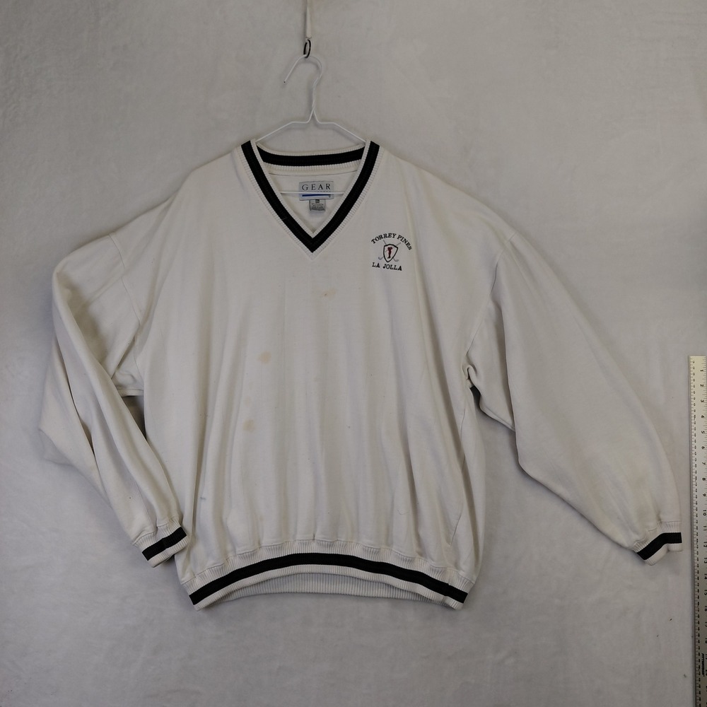 Vintage Gear for Sports Torrey Pines La Jolla Golf V-Neck Sweatshirt Mens XXL